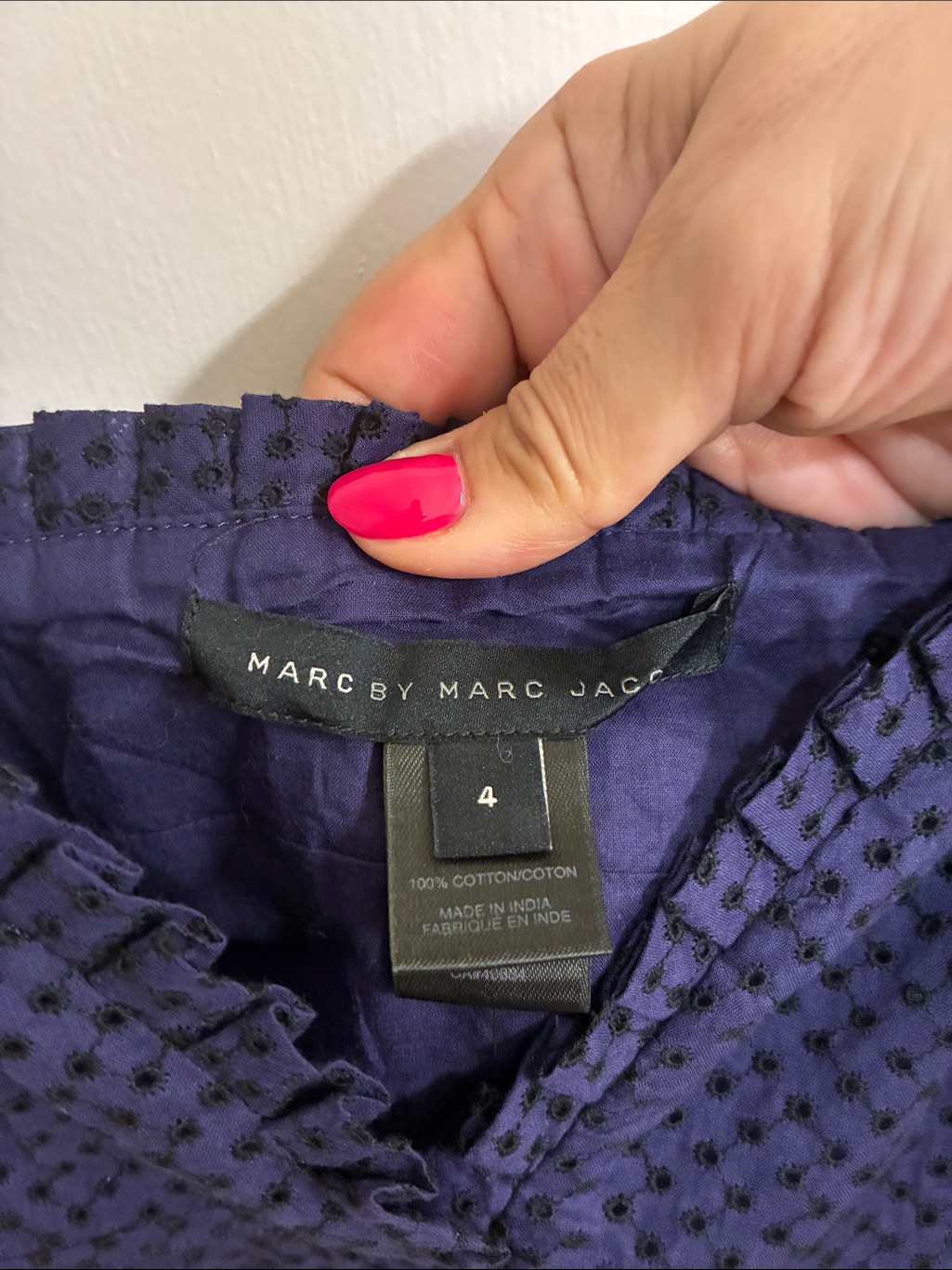 Nwt Marc By Marc Jacobs Purple Textured V-Neck Top Sz 4 — image 7 of 8